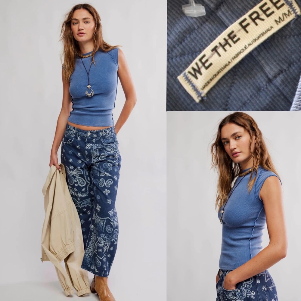 FP We the Free Ever Had Tee in Vintage Indigo Medium Brand New Without Tags